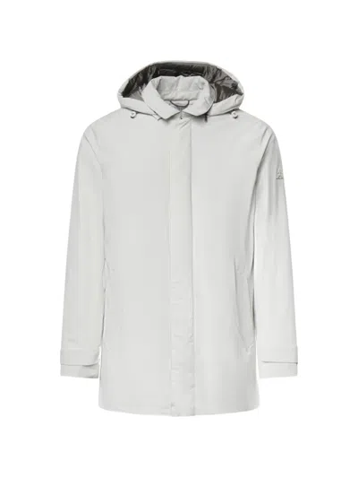 Hèskimo Hooded Logo-patch Coat In White