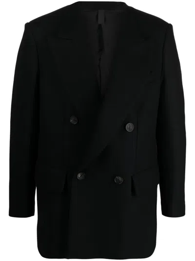 Hevo Peak-lapels Double-breasted Blazer In Black