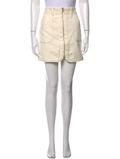 Pre-owned Hevron Mini Skirt In Neutrals