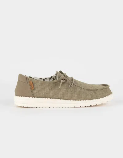 Hey Dude Women's Wendy Chambray Casual Slip-on Shoe In Sage In Gray