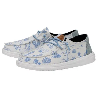 Hey Dude Women's Wendy Desert Slip On Shoes In Cream/blue In Multi