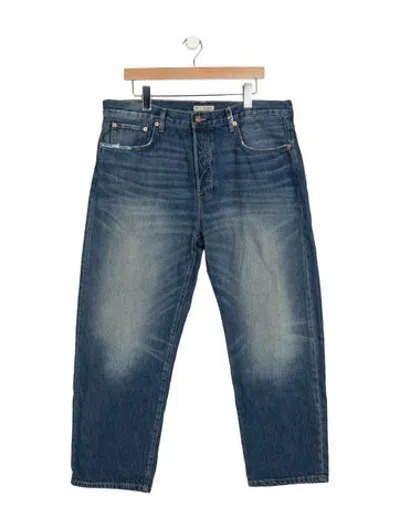Pre-owned Hey Gang Mid-rise Straight Leg Jeans In Blue