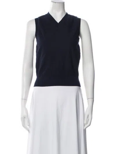 Pre-owned High Sport V-neck Sleeveless Top In Blue