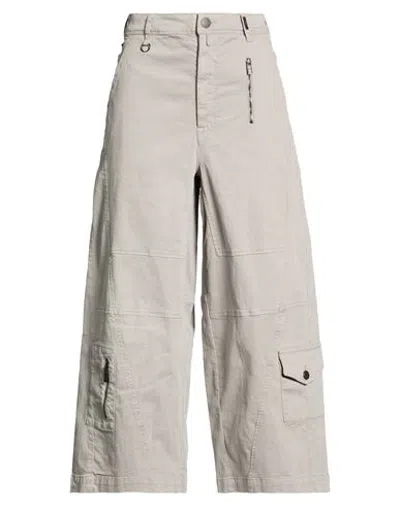High Use Woman Pants Grey Size 10 Cotton, Elastane In Gray