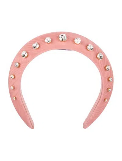 Pre-owned Hill House Home Jeweled Headband In Pink