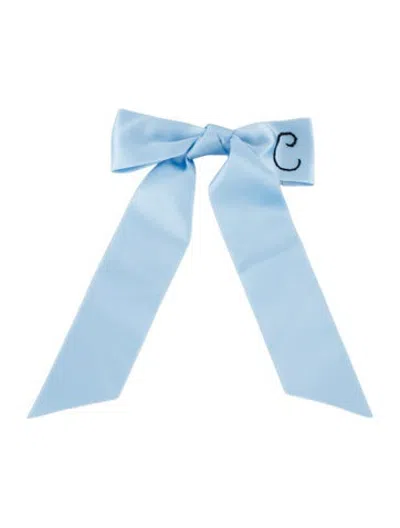 Pre-owned Hill House Home Ribbon Bow Hair Clip In Blue