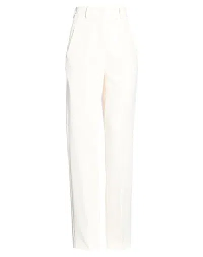 Hinnominate Woman Pants Off White Size Xxs Polyester, Elastane