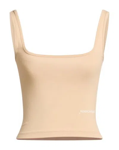 Hinnominate Woman Tank Top Sand Size Xxs Cotton, Elastane In Gray