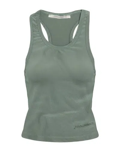 Hinnominate Woman Top Military Green Size L Polyamide, Silk