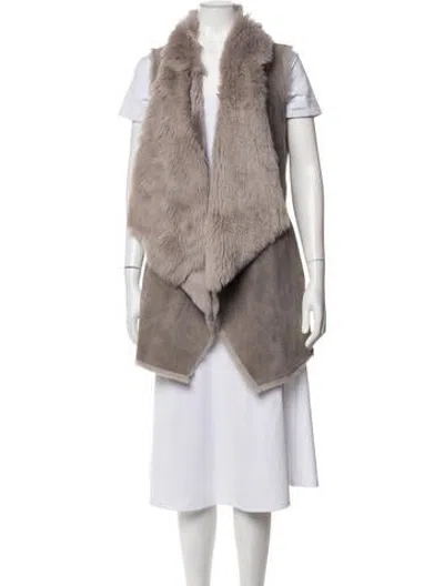 Pre-owned Hiso Shearling Vest In Neutrals