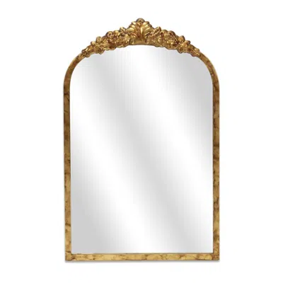 Hivvago 16" Gold Metal Arch Accent Mirror