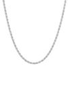 Hmy Jewelry Rope Chain Necklace In Silver