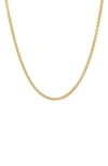 Hmy Jewelry Sterling Silver Box Chain Necklace In Gold