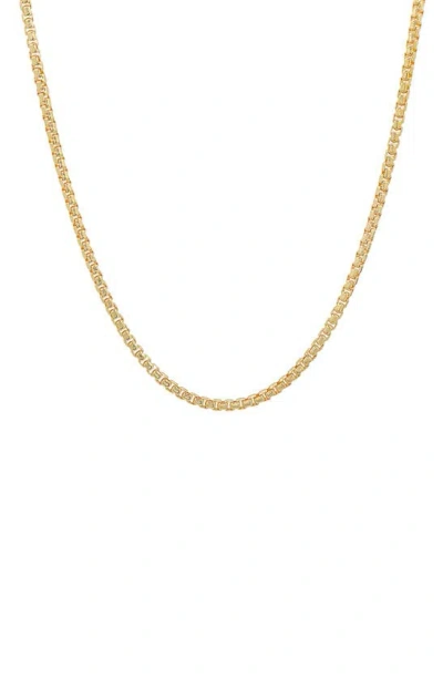 Hmy Jewelry Sterling Silver Box Chain Necklace In Gold