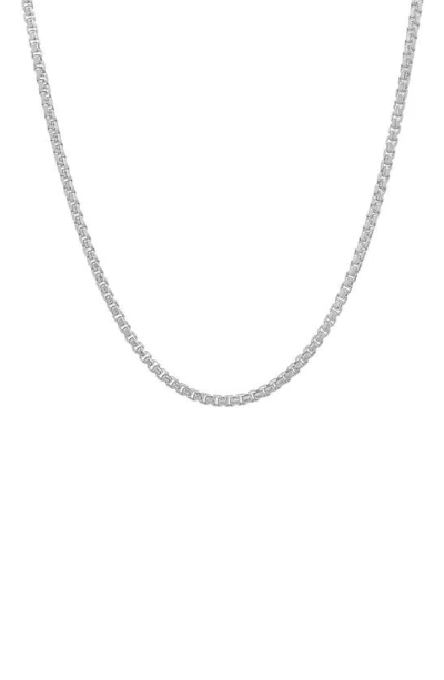 Hmy Jewelry Sterling Silver Box Chain Necklace In Metallic