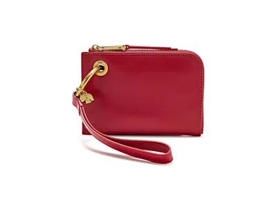 Hobo Jett Cc Wristlet Wallet Women's Handbags True Red, Leather