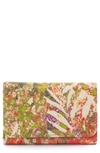 Hobo Jill Leather Trifold Wallet In Tropic Print