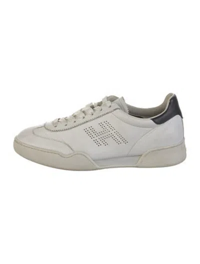 Pre-owned Hogan Leather Graphic Print Sneakers In Neutrals/white