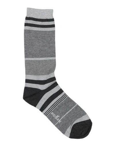 Hogan Man Socks & Hosiery Black Size Onesize Cotton, Polyamide, Elastane In Gray
