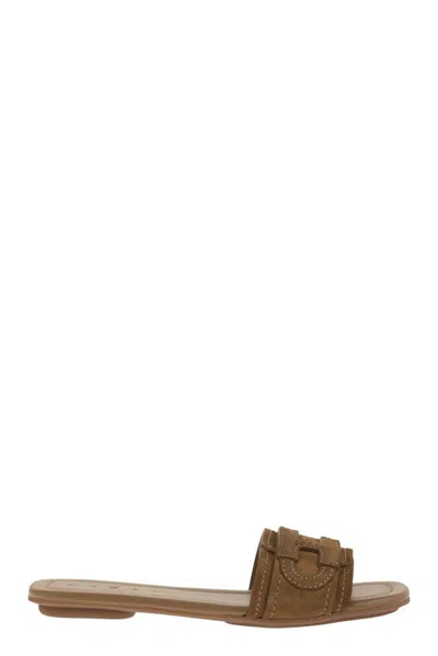 Hogan Multicolour Calfskin Sandals In Multicolor