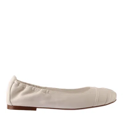 Hogl Beige Daisy Minimalist Leather Ballet Flats In Neutral