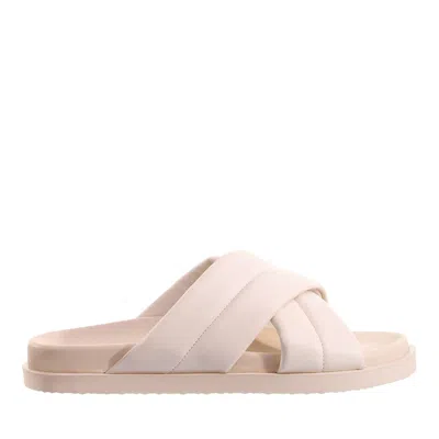 Hogl Beige Tessa Padded Crisscross Leather Slippers In Pink