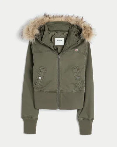 Hollister Peyton Twill Jacket In Green