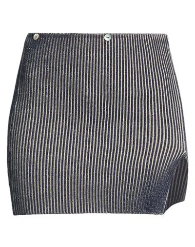 Holzweiler Woman Mini Skirt Blue Size L Viscose, Polyester In Animal Print