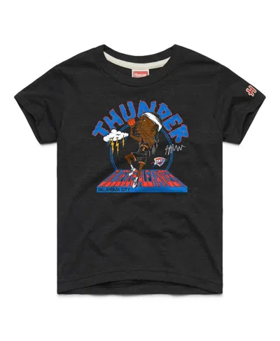 Homage Kids' Big Boys' And Girls' Shai Gilgeous-alexander Charcoal Oklahoma City Thunder Caricature Tri-blend T-s In Black