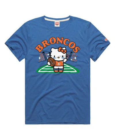Homage Men's And Women's  Blue Denver Broncos X Hello Kitty Triblend T-shirt