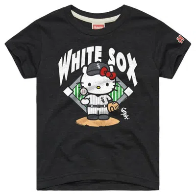 Homage Kids' Toddler  Charcoal Chicago White Sox Hello Kitty X Mlb Tri-blend T-shirt In Black
