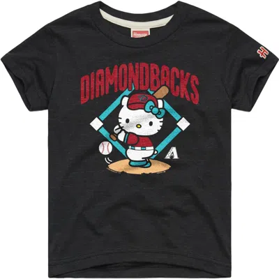 Homage Kids' Youth  Charcoal Arizona Diamondbacks Hello Kitty X Mlb Tri-blend T-shirt In Multi