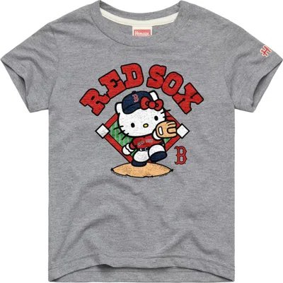 Homage Kids' Youth  Gray Boston Red Sox Hello Kitty X Mlb Tri-blend T-shirt