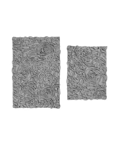 Home Weavers Bell Flower 2-pc. Bath Rug Set In Grey