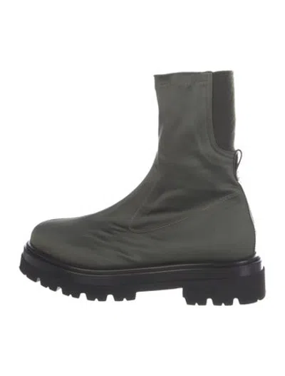 Pre-owned Homers Leather Combat Boots In Green