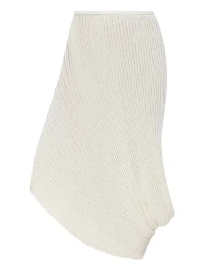 Homme Plisse Stream Skirt In White