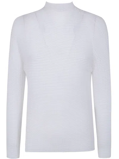 Homme Plisse "wooly Pleats Bk Wt 66" Shirt In White