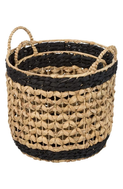 Honey-can-do Set Of 2 Nesting Baskets In Natural/black