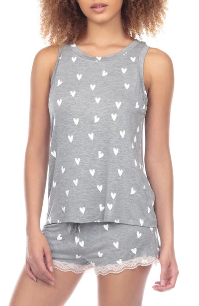 Honeydew Intimates All American Shortie Pyjamas In Heather Grey Hearts