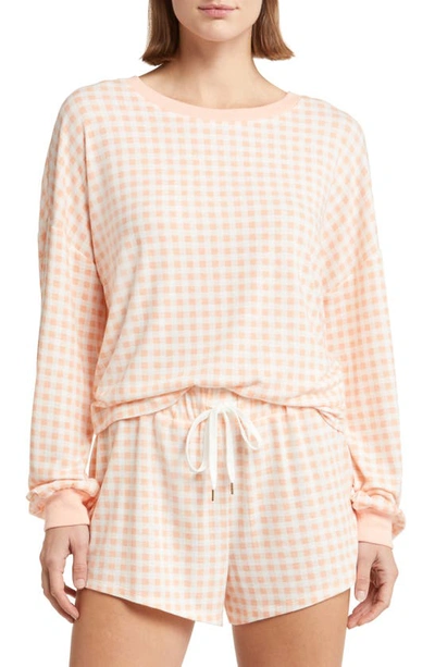 Honeydew Intimates Star Seeker Brushed Jersey Short Pajamas In Apricot Gingham