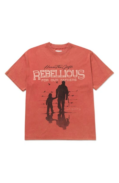 Honor The Gift Rebellious For Our Fathers Graphic T-shirt In Brick