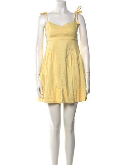 Pre-owned Honorine Linen Mini Dress In Yellow