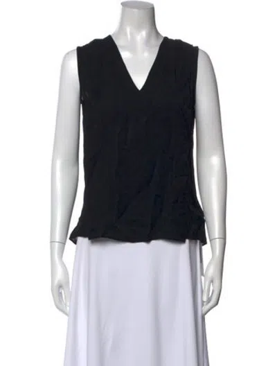 Pre-owned Hope V-neck Sleeveless Top In Black