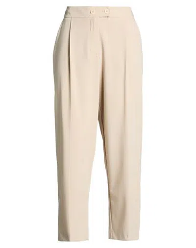 Hopper Woman Pants Beige Size 10 Polyester, Viscose, Elastane In Neutral