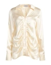 Hopper Woman Shirt Cream Size 8 Silk, Elastane In White