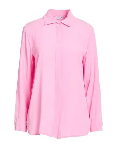 Hopper Woman Shirt Pink Size 10 Acetate, Silk