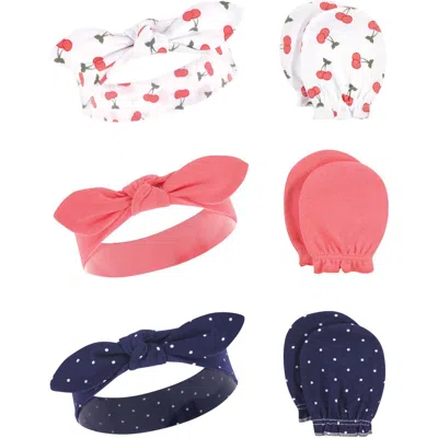 Hudson Baby Cotton Headband And Scratch Mitten Set In Multi