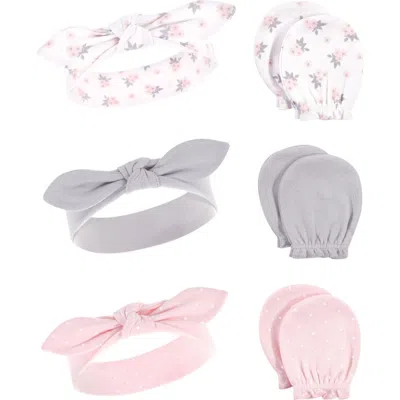 Hudson Baby Cotton Headband And Scratch Mitten Set In Multi
