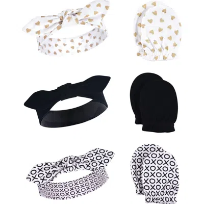 Hudson Baby Cotton Headband And Scratch Mitten Set In Multi