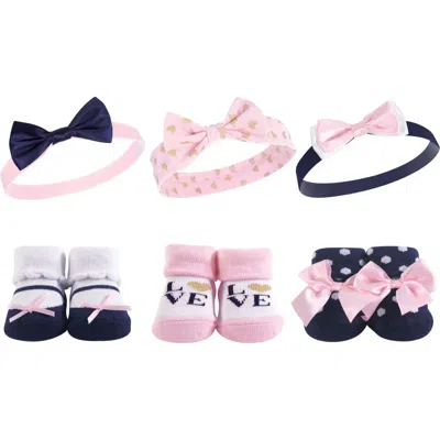 Hudson Baby Headband And Socks Giftset (baby) In Pink